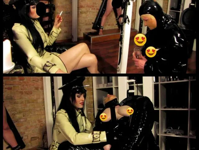 Rubberdoll Sklavin mit Latex Herrin