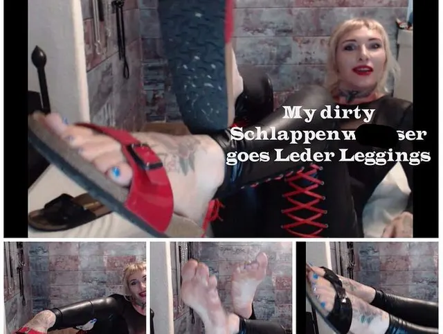 My dirty Schlappenwichser goes Leder Leggings