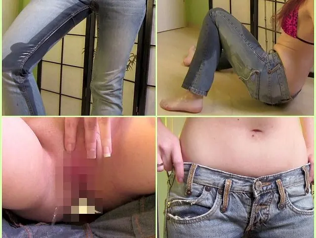 Neue Jeans eingepisst