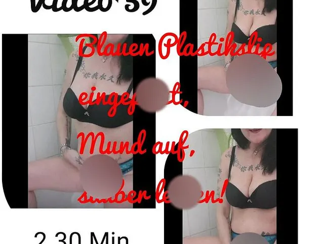 Blauen Plastikslip....