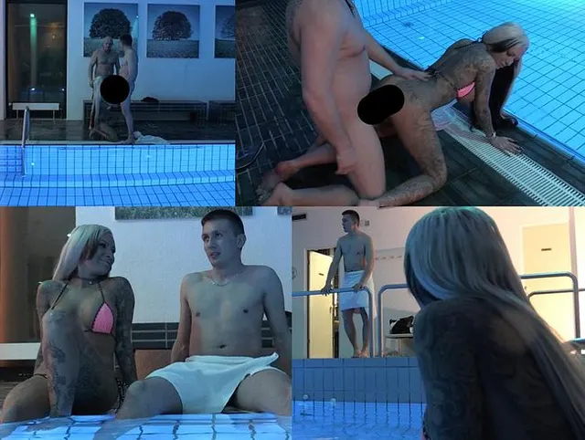 ESKALIERT im Schwimmbad 1x Gesichtbesamung!!