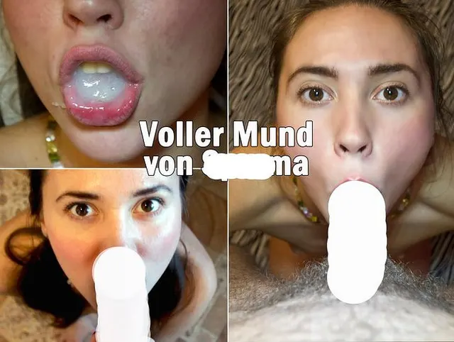 Voller Mund von Sperma für Frau