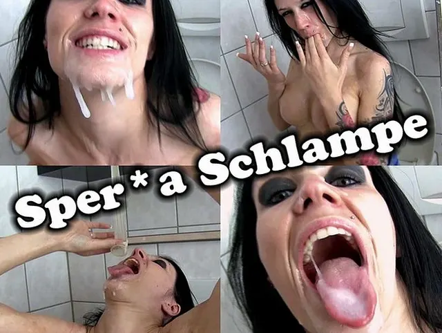 Spermafresse für tabulose Bukkake Schlampe