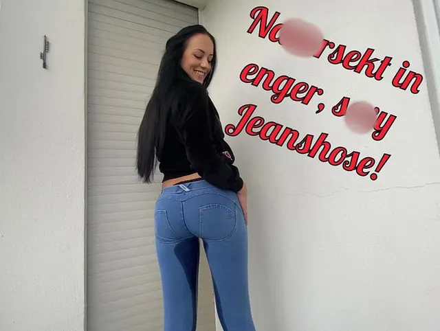 Natursekt in enger, sexy Jeanshose!