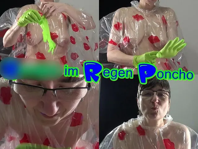 Handjob im Regen Poncho