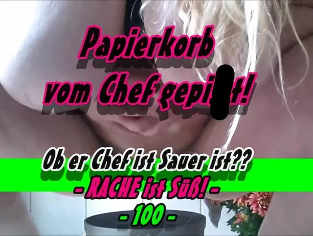 In den Papierkorb vom Chef gepisst! - Ob da der Chef ist Sauer ist??