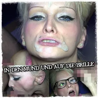 in den Mund und auf die Brille