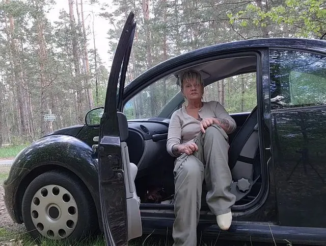 Autositz ganz schön vollgepinkelt