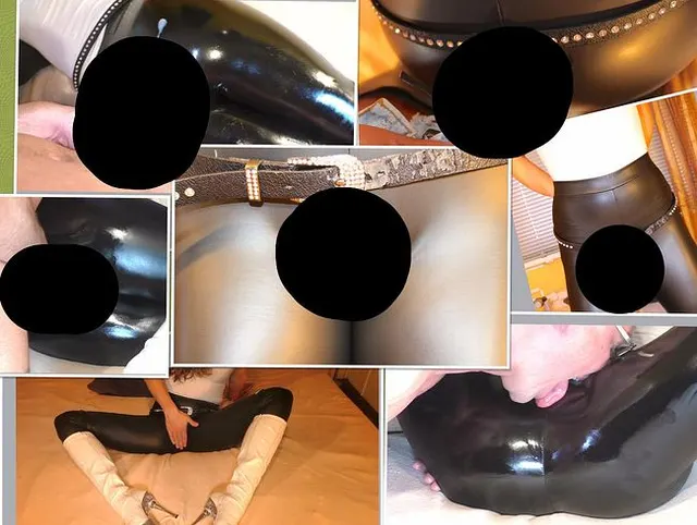 Leder leggings Lady  Eingeölt - Abgeleckt - gewichst  und Abgespritzt