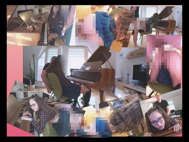 Sexy Teen Klavierschxlerin bläst am Klavier u wird gefickt ohne Gummi