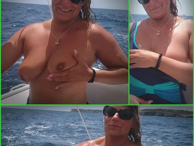 Nackt Motorboot Fahren.