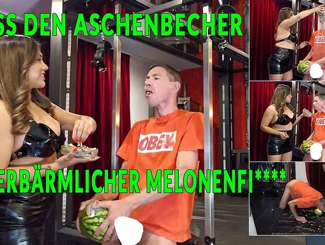 Loser fickt Melone und frisst den Aschenbecher
