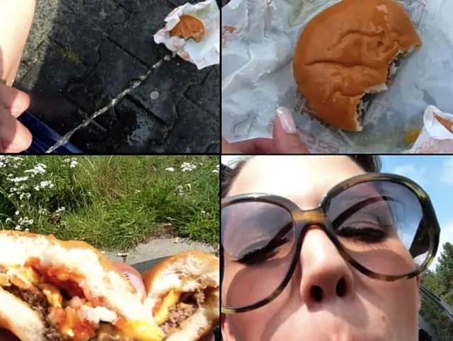Pissburger an der Autobahn
