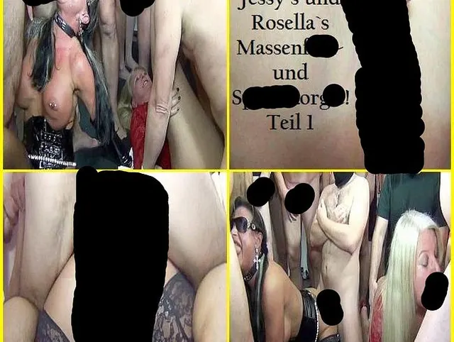 Jessy´s und Rosella`s Massenfick- und Spermaorgie! Teil 1