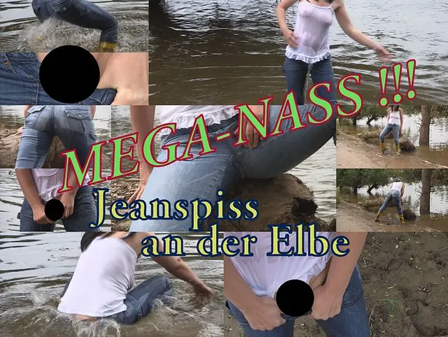 Meganass Jeanspiss an der Elbe