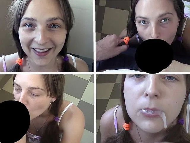 Das Nachbar Mädchen mit vollem Sperma Mund zwischen den Etagen