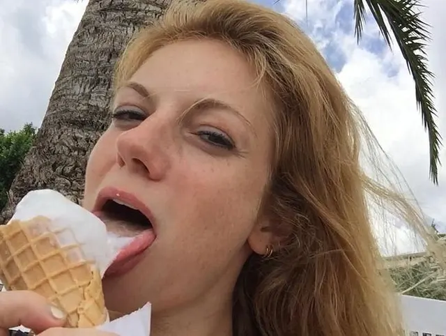 Licking some Ice cream..