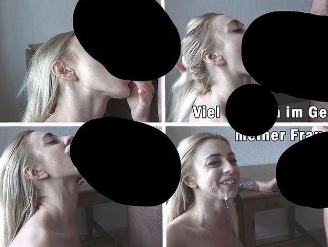Viel Sperma im Gesicht meiner Frau