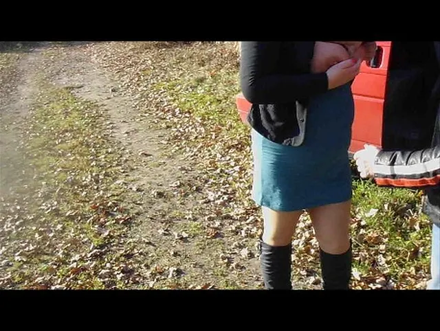 Na das war geil Creampie mit 2 Schwänzen Outdoor