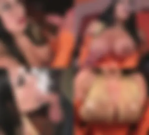 Smoking Blowjob im transparent orangen Gummikleidchen