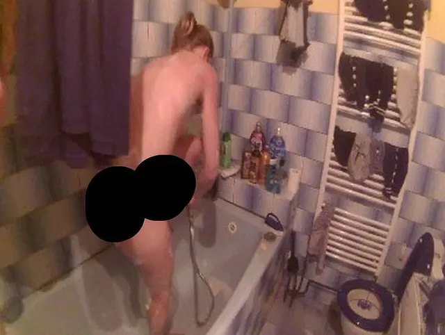 Im Badezimmer!