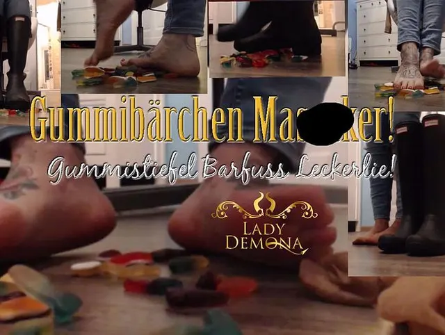 Gummibärchen Massaker! H*unter Gummistiefel – barfuss Leckerlie 4u | by Lady_Demona