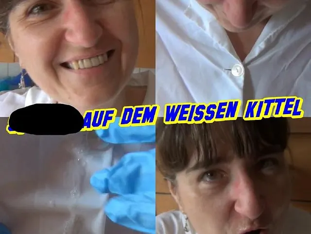 Sperma auf dem weissen Kittel