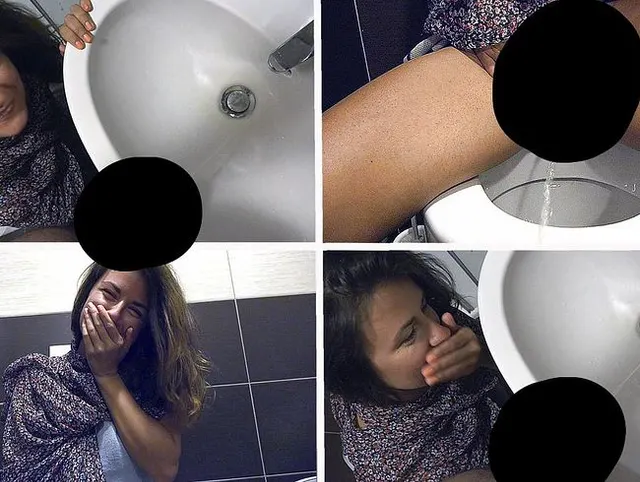 Gepaartes Pissen in der Toilette meiner Stiefschwester
