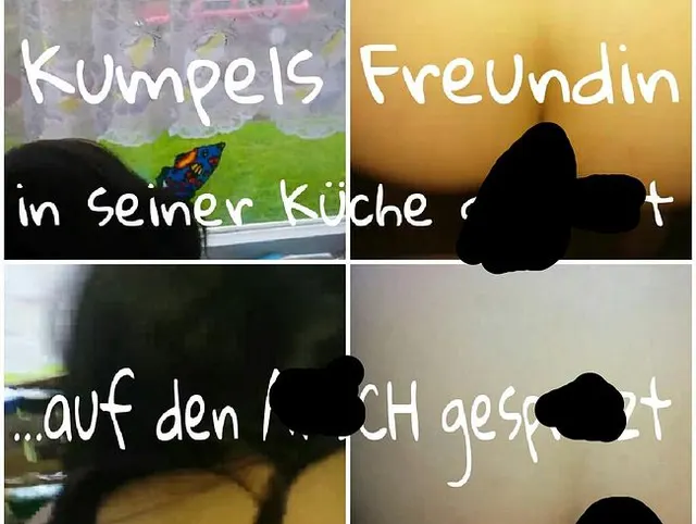 Kumpels Freundin AO am Küchenfenster gefickt!