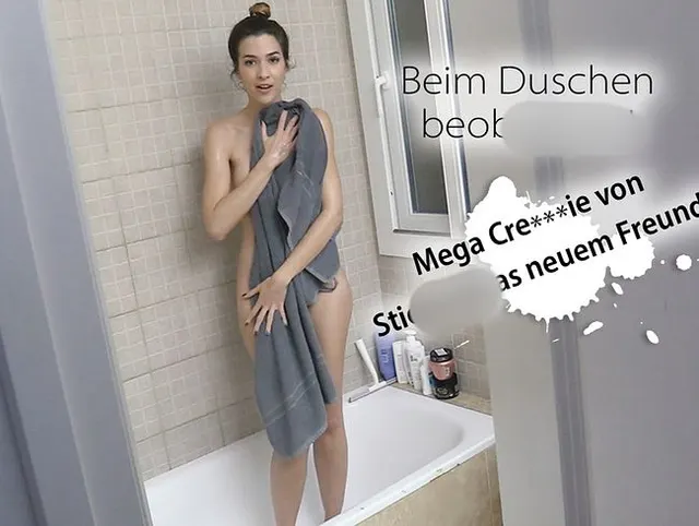 Beim Duschen beobachtet! Mega Creampie von Stiefmamas neuem Freund! REUPLOAD