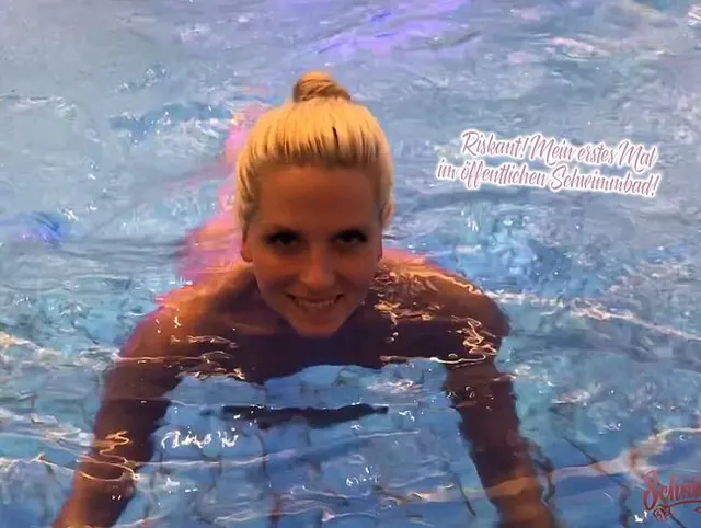 Riskant! Mein erstes Mal im öffentlichen Schwimmbad!