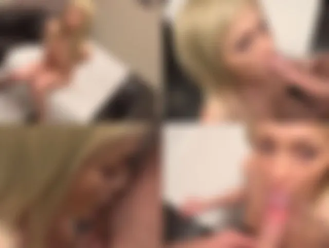 Die sexy Blondine hält einen harten Schwanz in Mund und Muschi