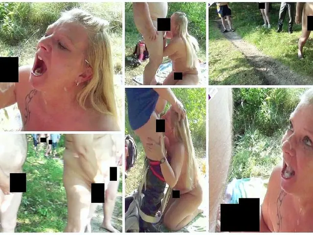 Schlampe lässt sich Public, von 30 Kerlen, dreckig benutzen!Teil 2