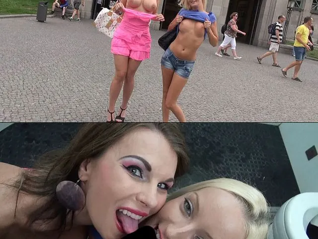 2 Schlampen am Kudamm vollgespritzt!