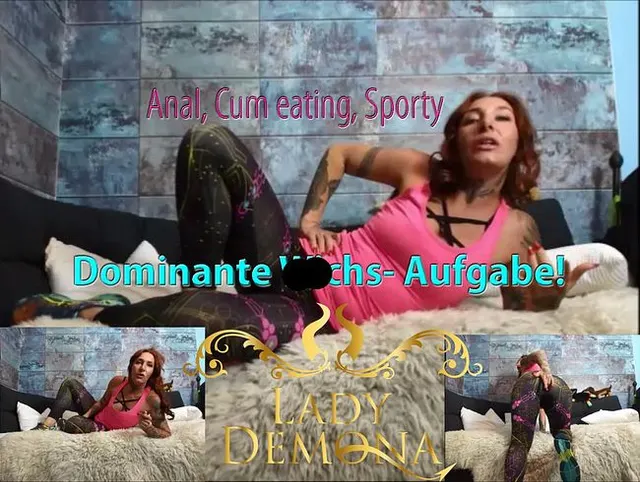 Sportlich dominante Wichs- Aufgabe! Anal, Wichsen, Sperma schlucken!|Lady Demona
