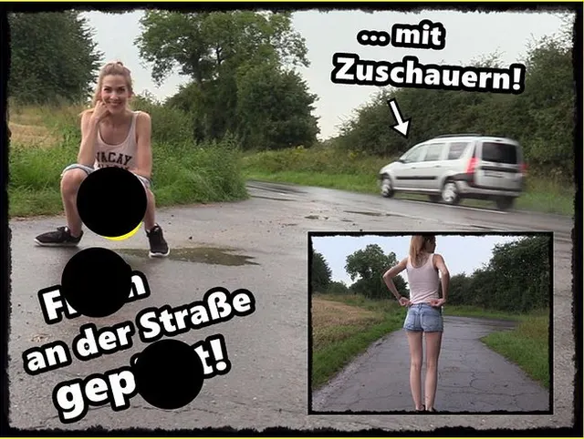 Frecher Public Piss neben der Straße!