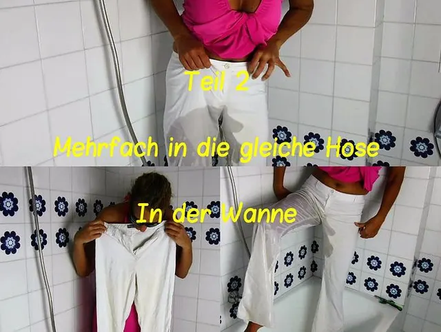 In der Wanne,klatschnasse Pisshose